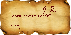 Georgijevits René névjegykártya
